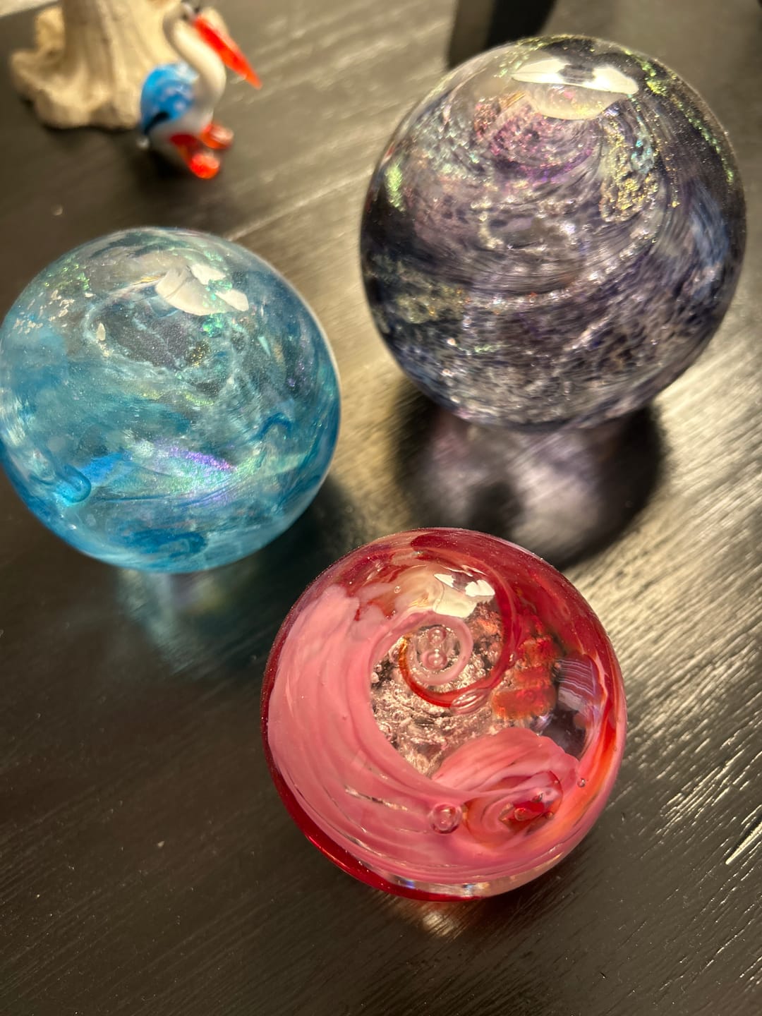 Customer photo review of Glimmer Orb with Cremation Ashes