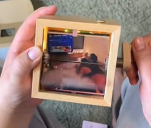 Customer photo review of Custom photo box with a crank