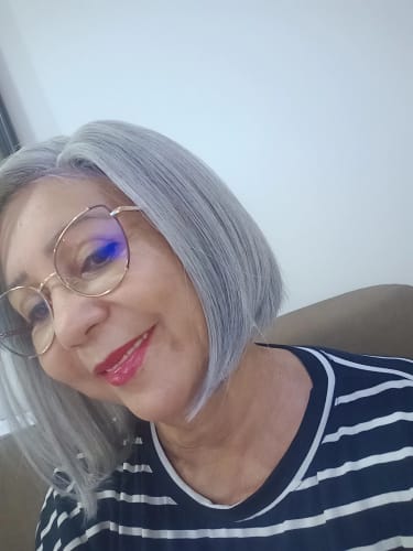 Customer photo review of Lace Front Babi Cinza Grisalha