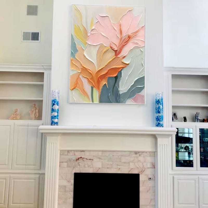 Customer photo review of Colorful Flower Textured Painting Canvas #FP024