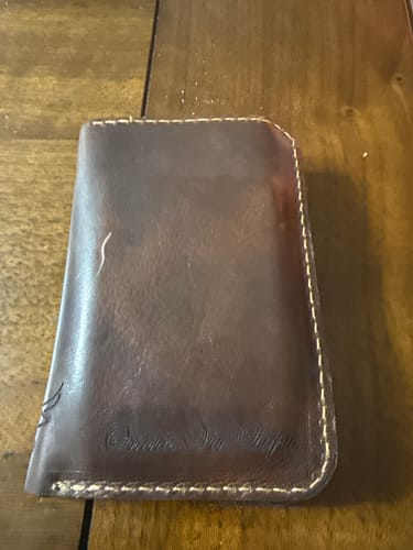 Customer photo review of The Tyler Vertical Wallet - Walnut Brown
