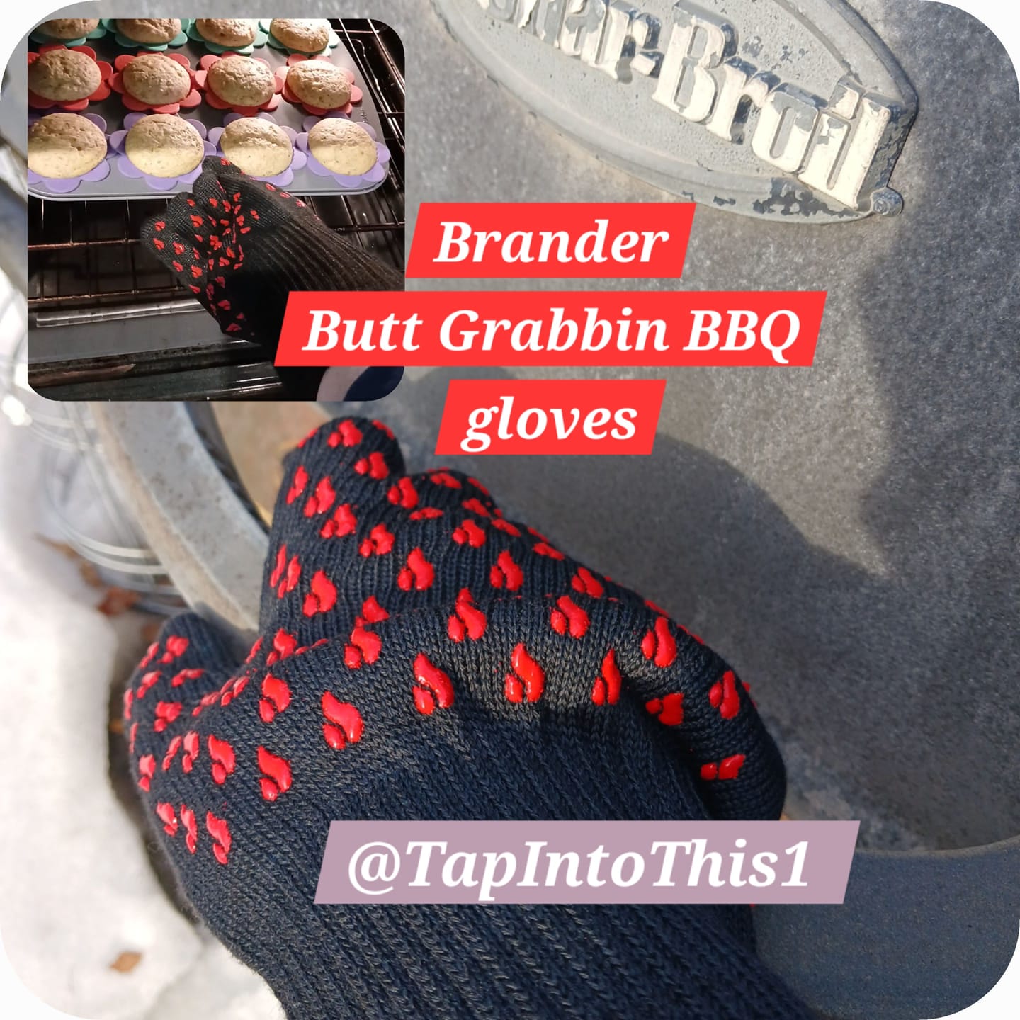 Customer photo review of Brander Butt Grabbin' Barbecue Gloves