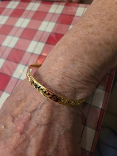 Customer photo review of 6mm Hali'a Heirloom Stacker Bangle (Baby to Adult Sizes)