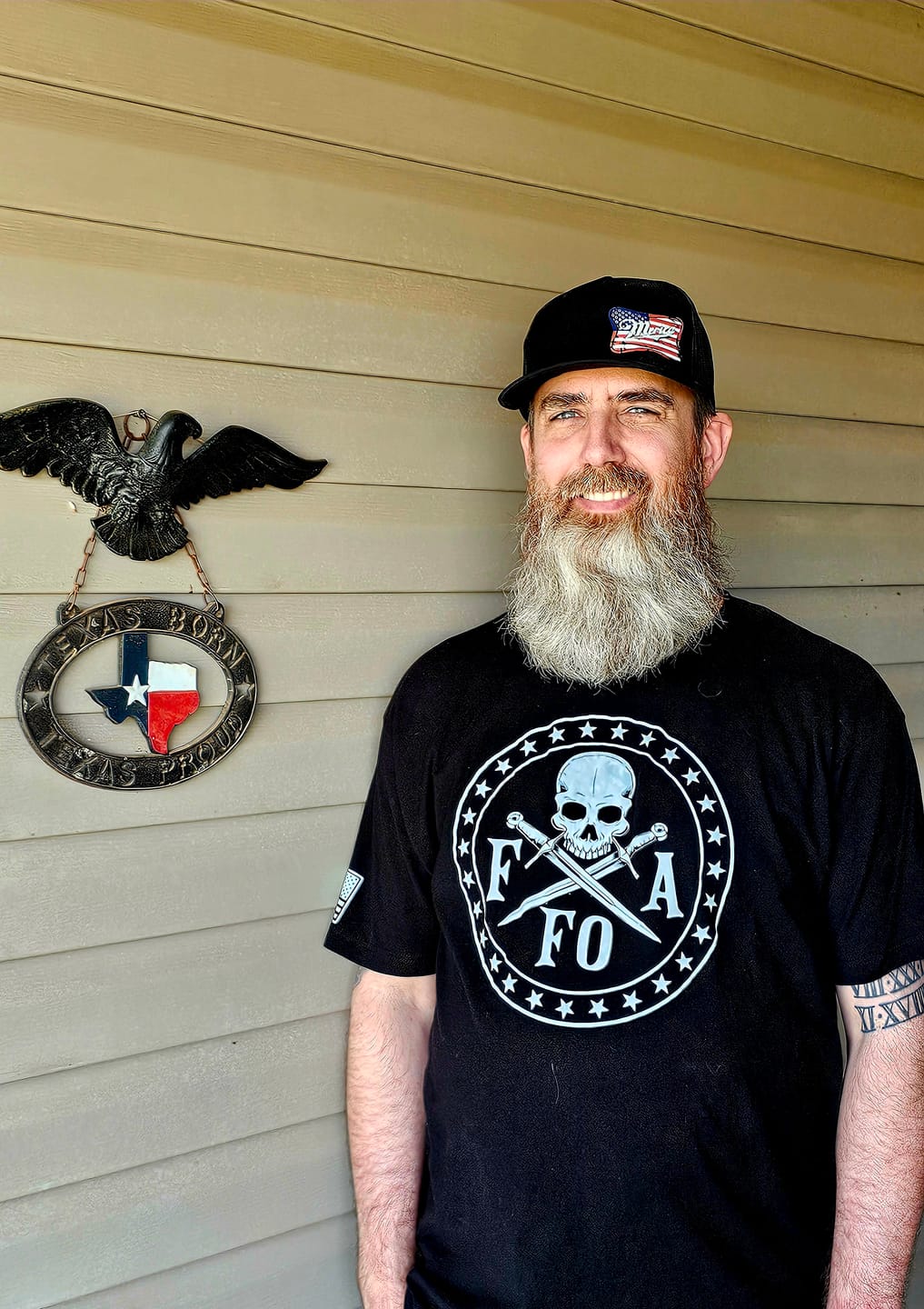 Customer photo review of FAFO Skull & Dagger T-Shirt