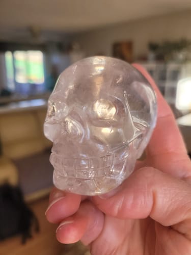 Customer photo review of Quartz Crystal Skull Expands Psychic Energy Tibetan White Crystal