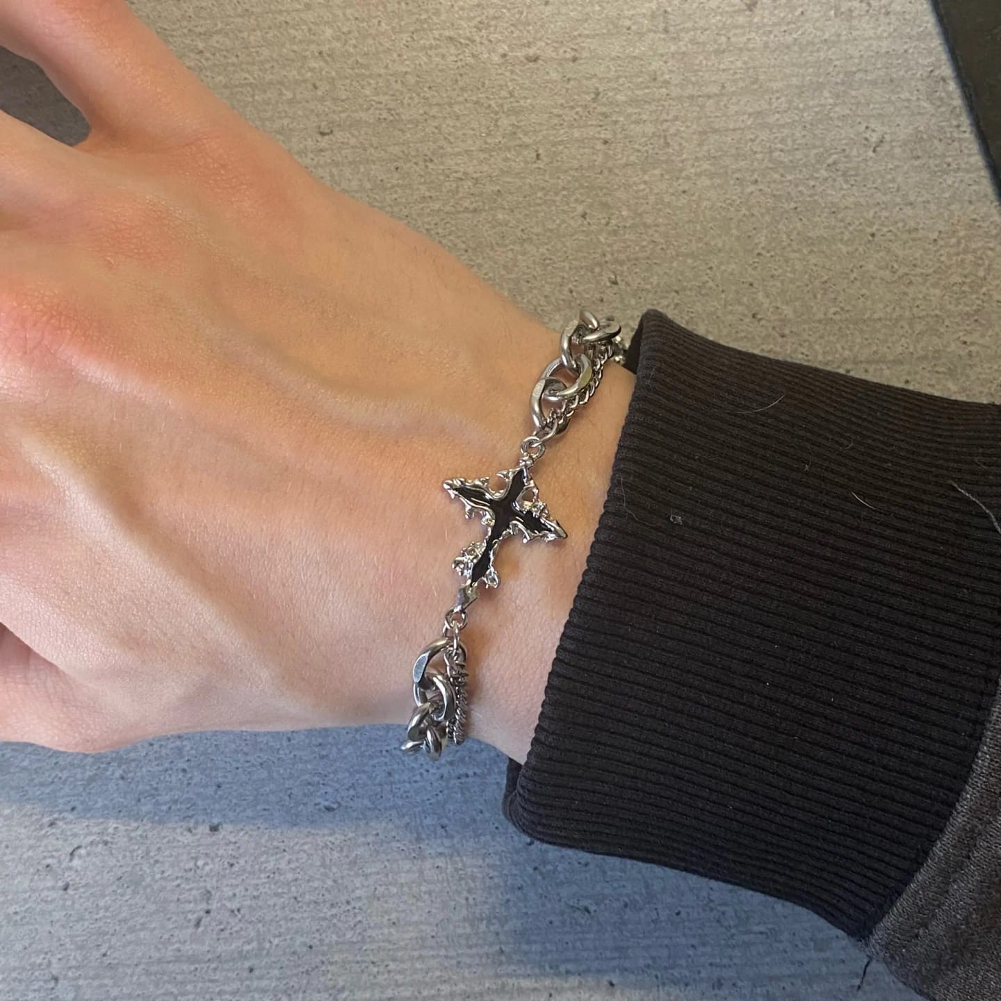 Customer photo review of Flame Cross Bracelet