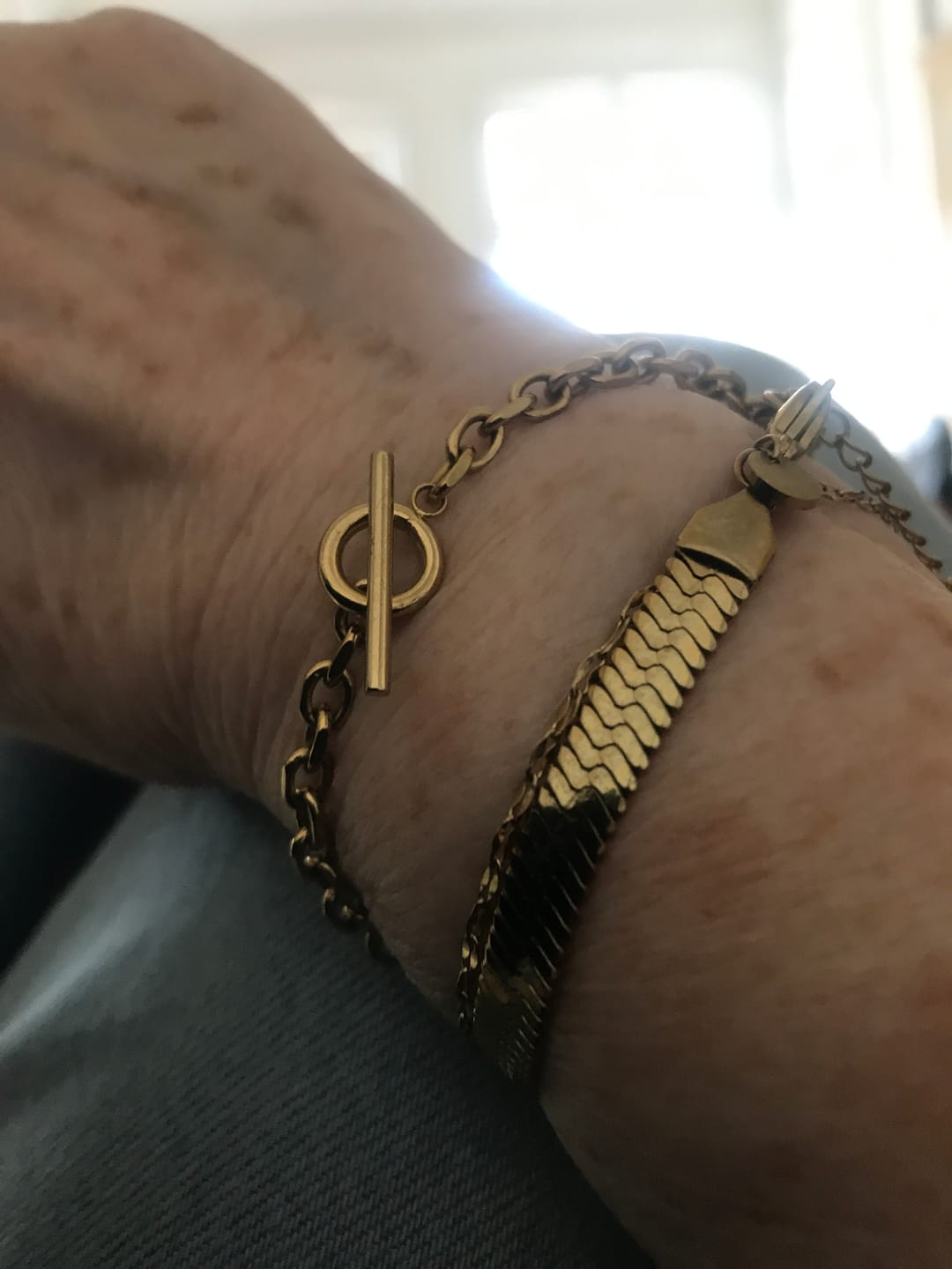 Customer photo review of Cuban T Bar Bracelet