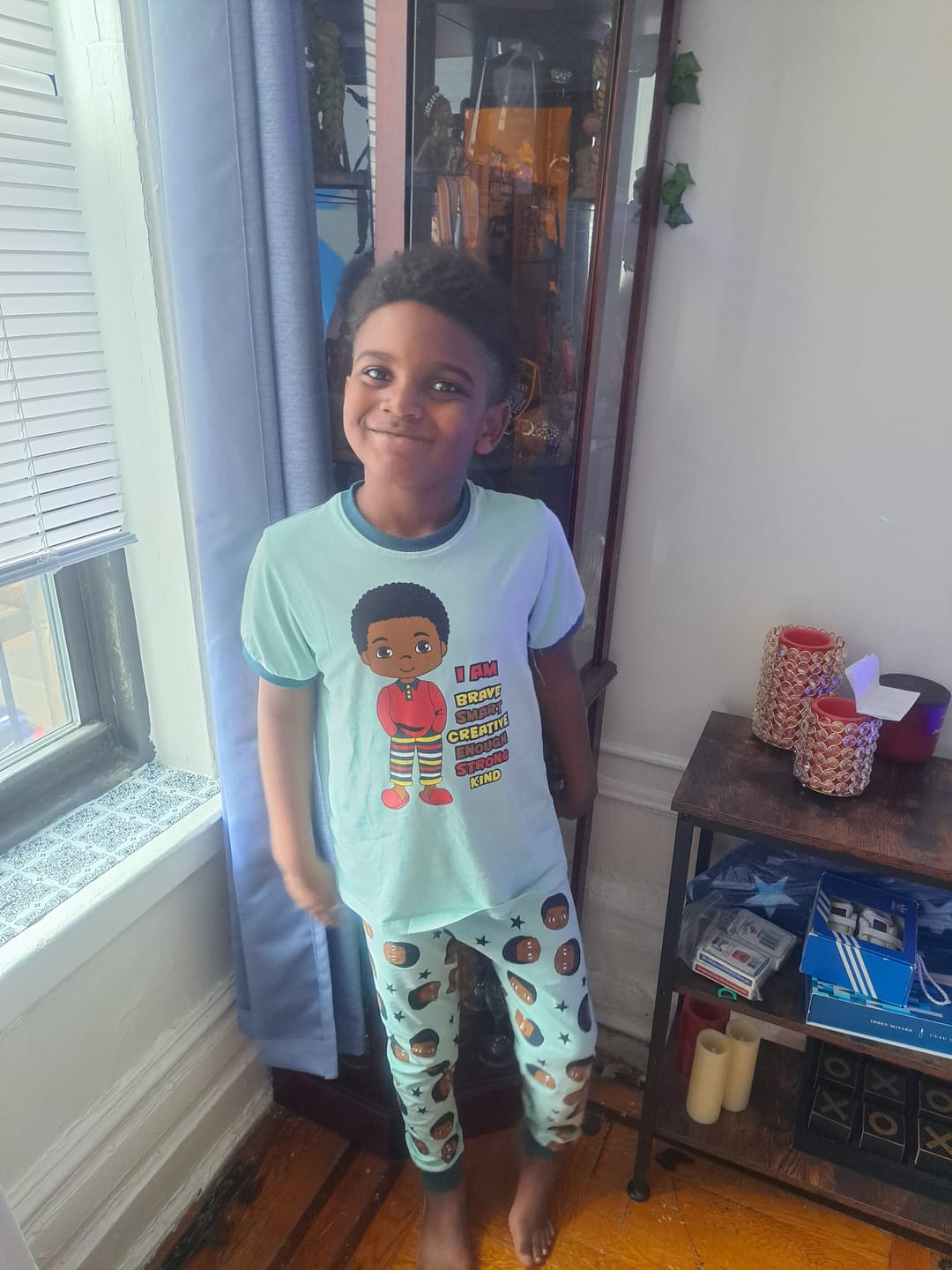Customer photo review of AFFIRMATIONS BOY PAJAMA 2 PC SET SIZE TODDLER 2T - 14 SAGE GREEN