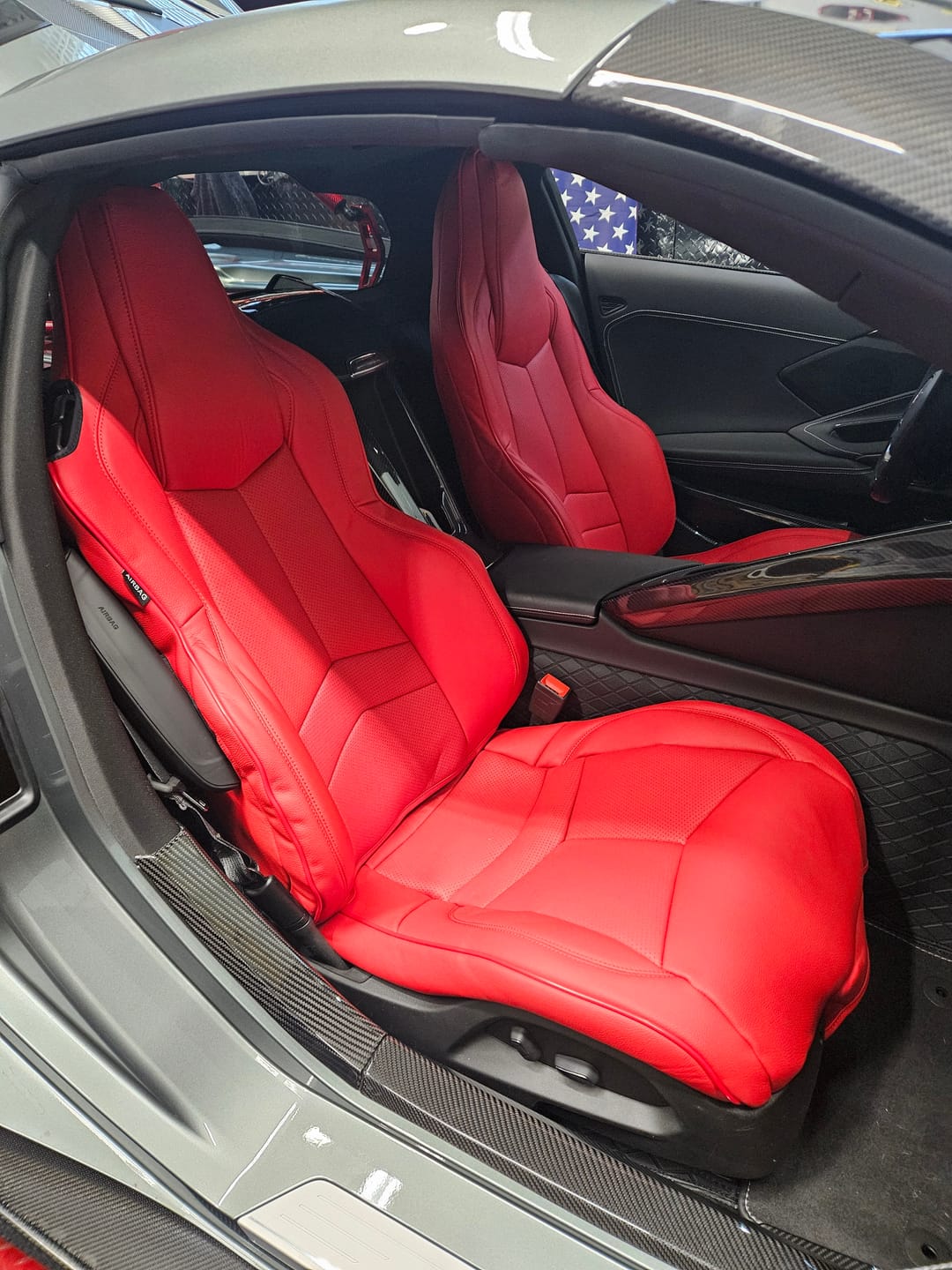 Customer photo review of Corvette C8 Custom Leather Seat Covers