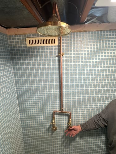 Customer photo review of Antique Copper Shower System #VFK184