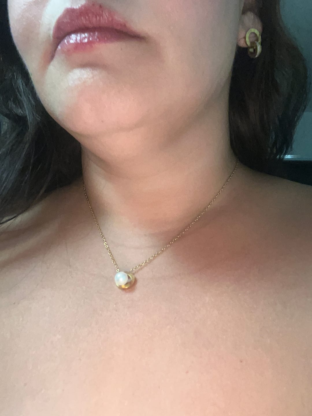 Customer photo review of Colar Sicília Pérola Banhado em Ouro 18k