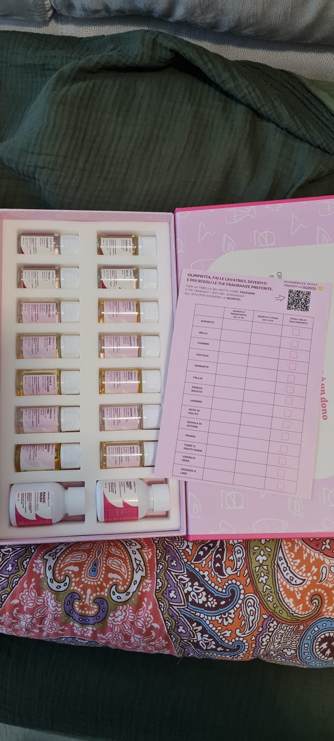 Customer photo review of Discovery Kit Laundry Collection – 14 Fragranze + Magic Wash & Soft