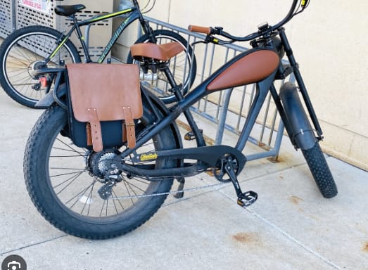 Customer photo review of Rear Pannier Leather Saddle Bag