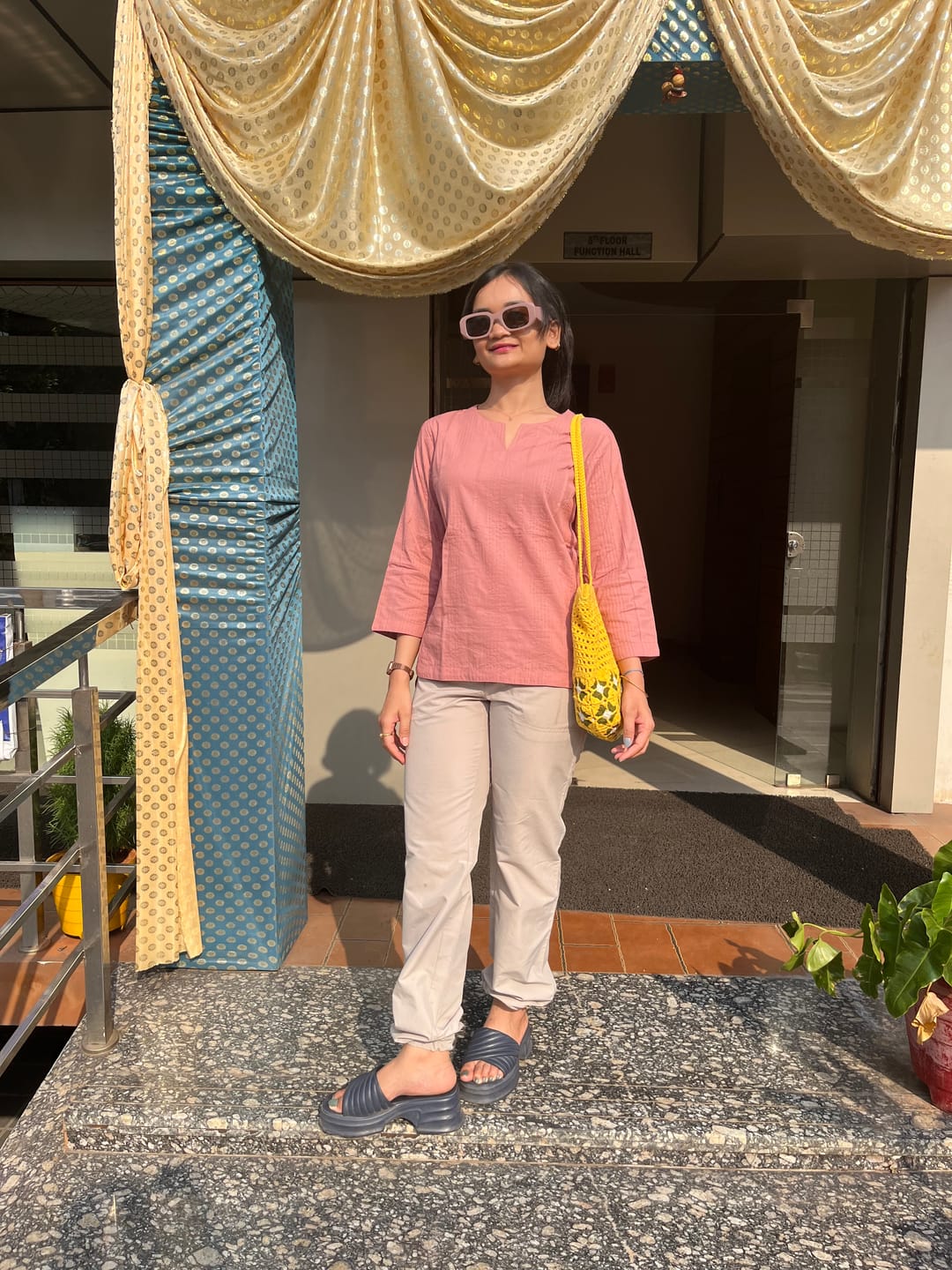 Customer photo review of Rose Taupe Everyday Cotton Top