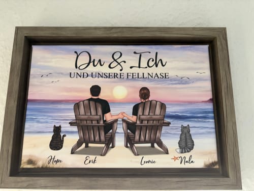 Customer photo review of Personalisierte Leinwand "Du und ich und unser Haustier"