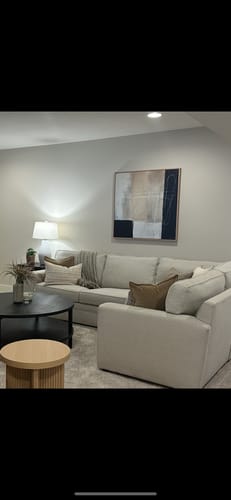 Customer photo review of Light and Shadow Abstract Canvas Art