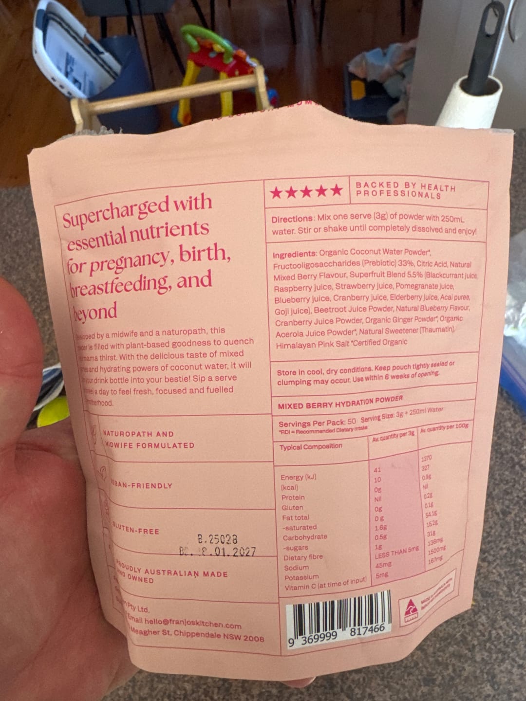 Customer photo review of Motherhood Hydration Powder - Mixed Berry