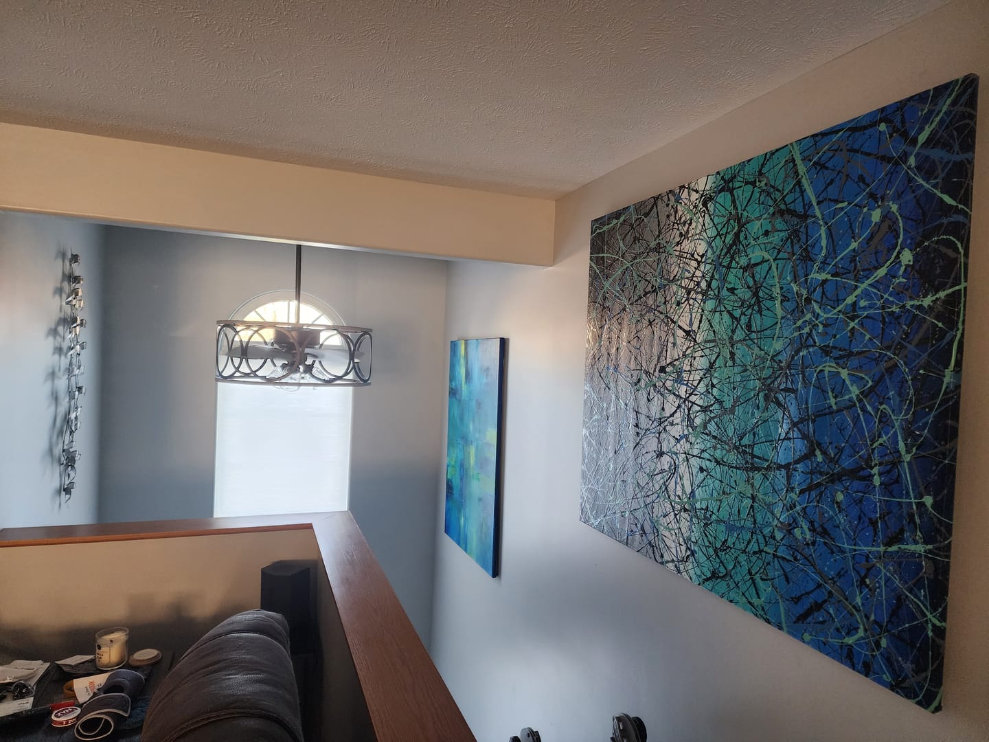 Customer photo review of Jackson Pollock Blue Painting extra large abstract art Modern Wall oversize canvas - Vintage Beauty 18