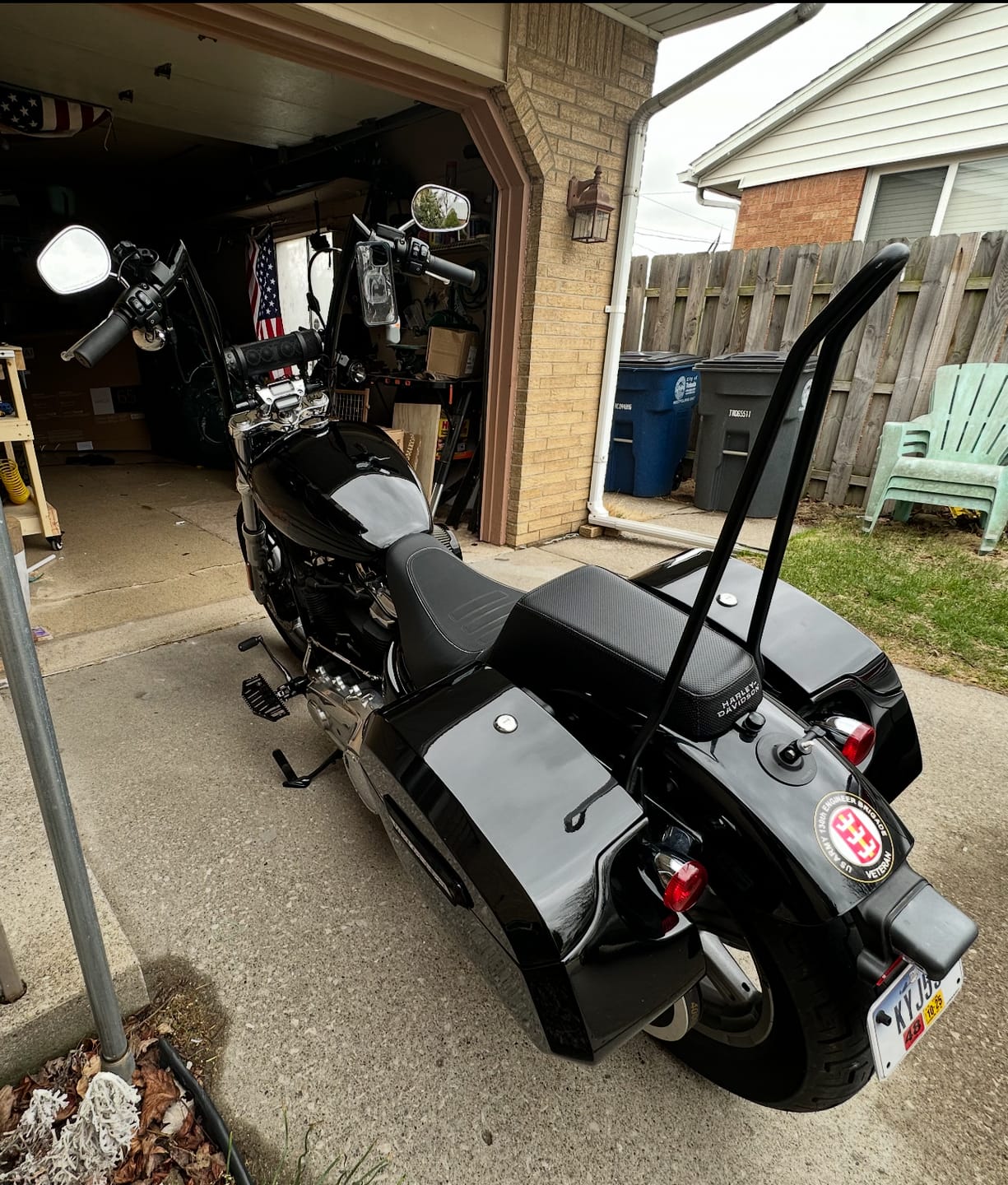 Customer photo review of 32L - Darkin Large Quick Mount Painted Hard Saddlebags for Harley Softail Standard FXST