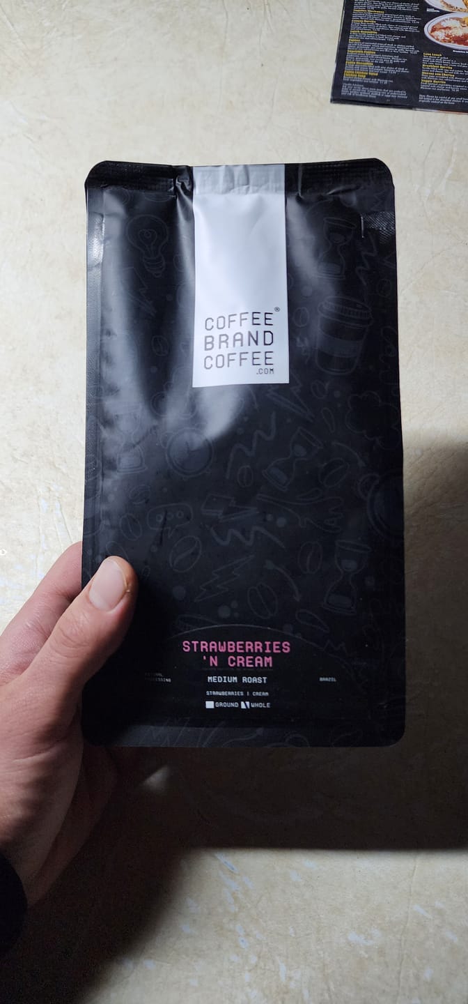 Customer photo review of Strawberries 'n Cream Flavored Coffee