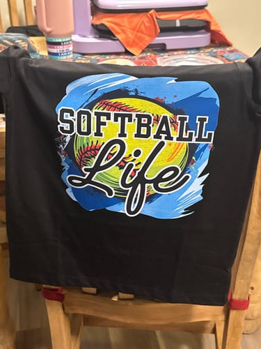 Customer photo review of Softball Life Design - Softball DTF Heat Transfer