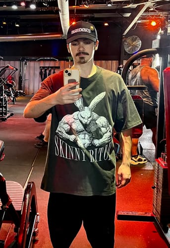 Customer photo review of washed t-shirt (skinny bitch)