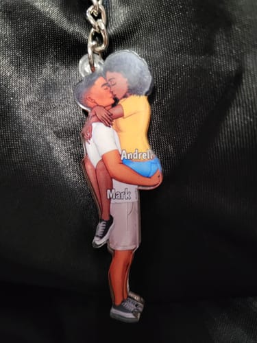 Customer photo review of Personalized Keychain, Couple Portrait, Firefighter, Nurse, Police Officer, Teacher, Gifts by Occupation