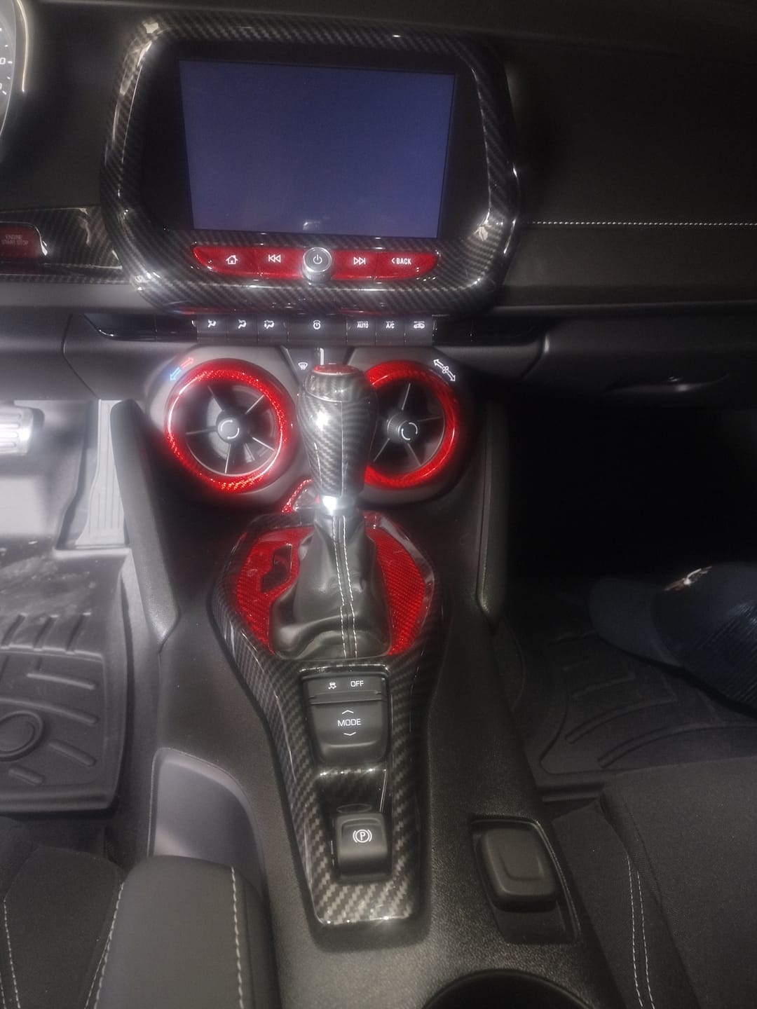 Customer photo review of 2016-2024 Camaro Carbon Fiber Center Console AC Vent Covers