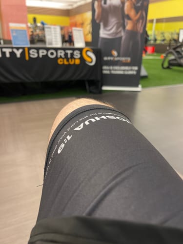 Customer photo review of John 3:16 The Cross Performance Shorts