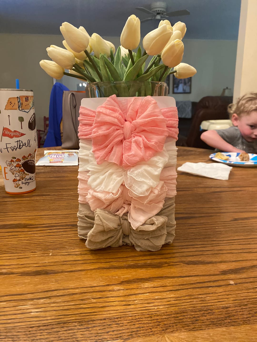 Customer photo review of Pretty in Pink Headband 3 pack set