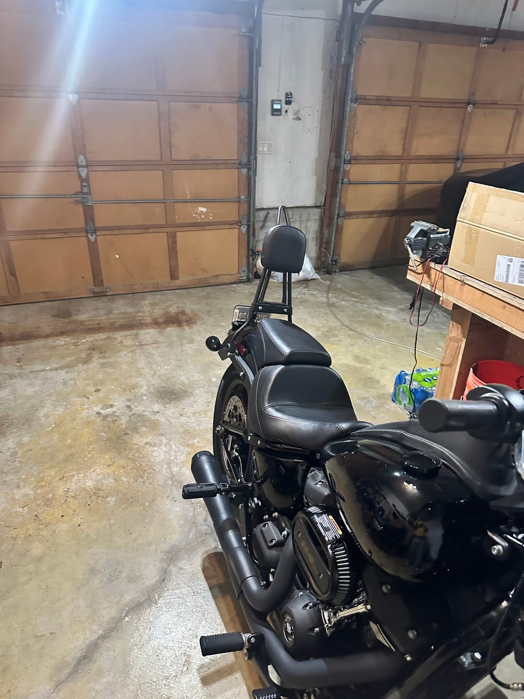 Customer photo review of Viking Iron Born Plain Leather Short Motorcycle Backrest Pad for Harley Davidson Foldable Sissy Bar