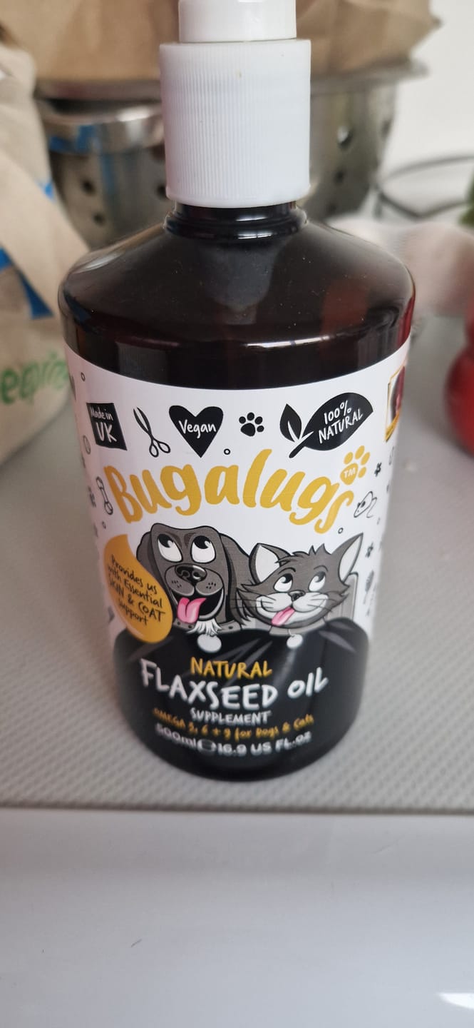 Customer photo review of Natural Flaxseed Oil Supplement for Dogs & Cats