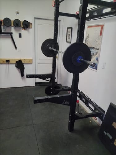 Customer photo review of Squat Rack Spotter Arms