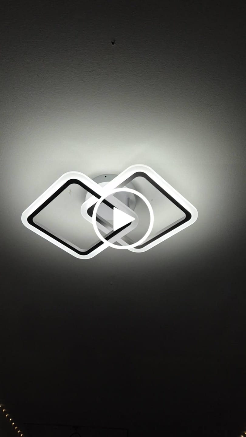 Customer video review of Lustra LED 1+1 Square Design Alb Echivalent 300W Telecomanda