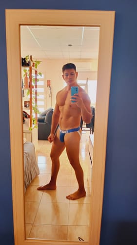 Customer photo review of BLUE MICROFIBER JOCKSTRAP