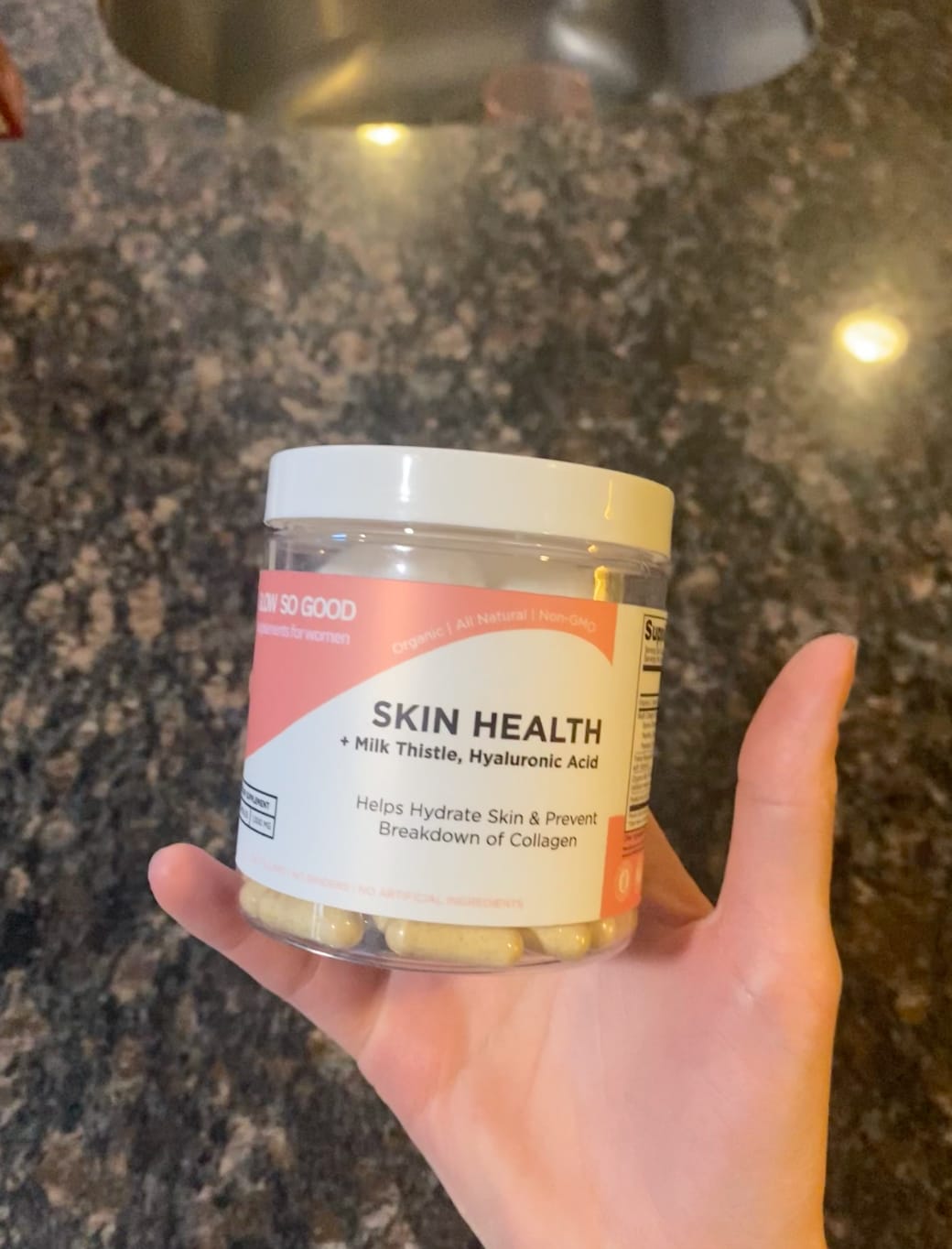 Customer photo review of SKIN HEALTH  with Milk Thistle + Hyaluronic Acid