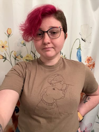 Customer photo review of Custom Embroidered Photo T-Shirt