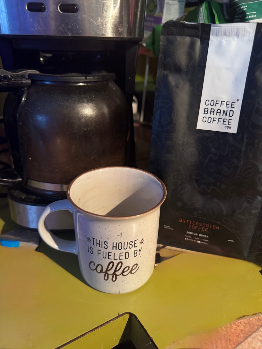 Customer photo review of Butterscotch Toffee Flavored Coffee