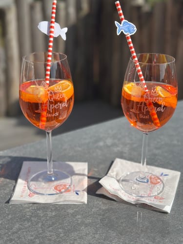 Kundenbewertung mit Foto zu Aperol Spritz Glass - Personalized Gift with Engraving for Fans - Unique Aperitif Gift for Best Friend or Wife - Color: Daily, Personalization: Susi