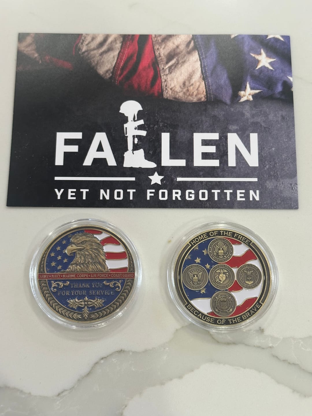 Customer photo review of Thank You For Your Service Coin