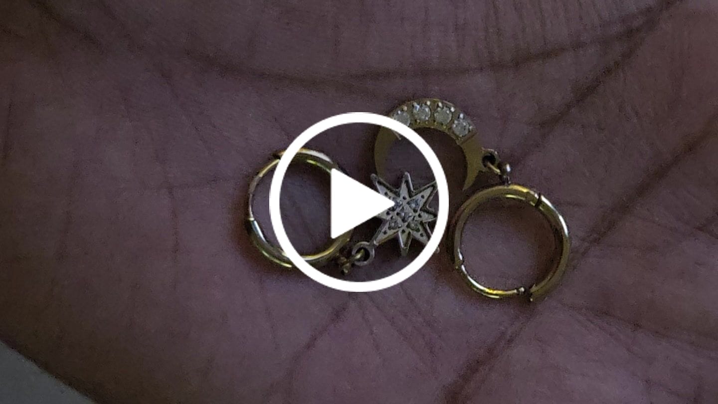 Customer video review of Studded Star Moon Hoop Earrings