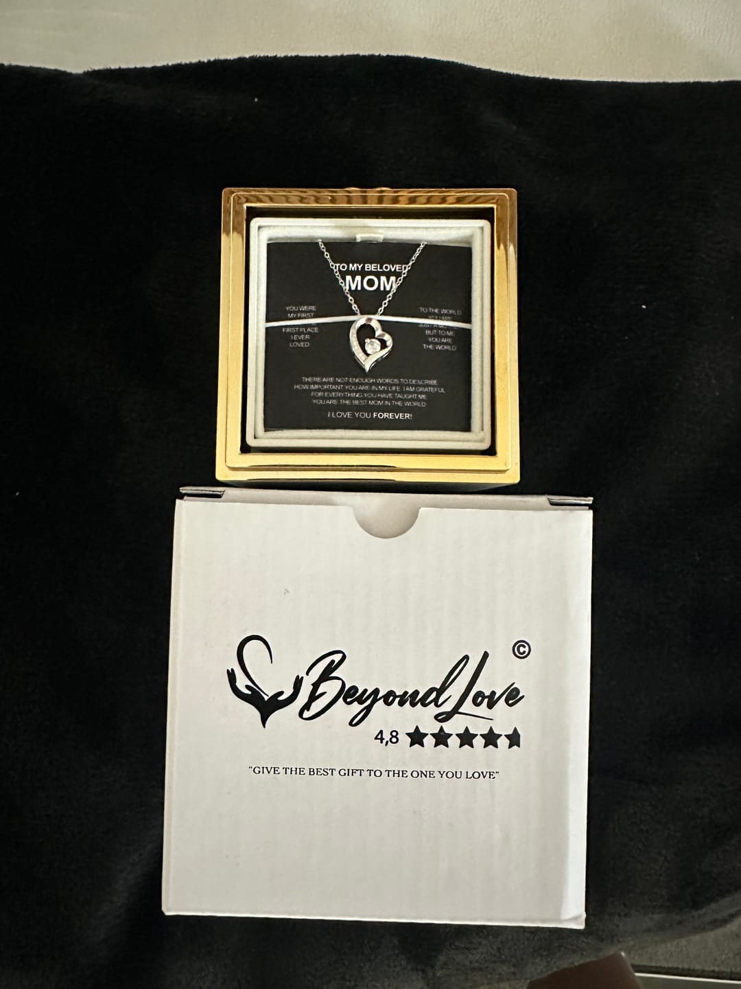 Customer photo review of 14K White Gold Necklace with Surprise Rosebox - To My Love