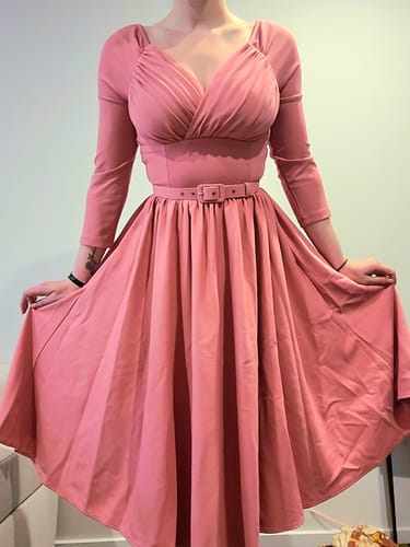 Customer photo review of PRE-ORDER - Starlet Swing Dress in Rose Pink - Vixen by Micheline Pitt