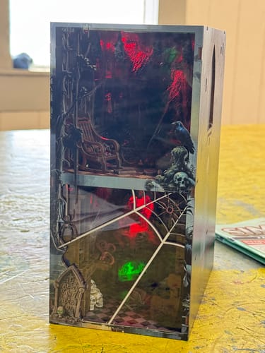 Customer photo review of Haunted Mansion DIY Wooden Book Nook Shelf Insert