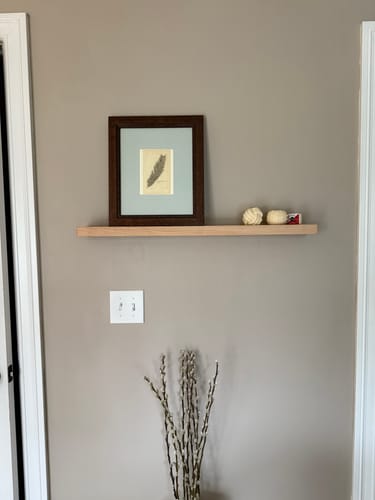 Customer photo review of Hardwood Floating Shelf