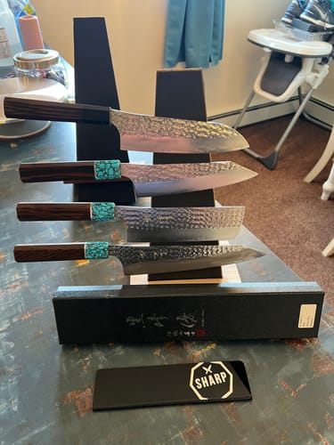 Customer photo review of Black Leather Tilt Stand