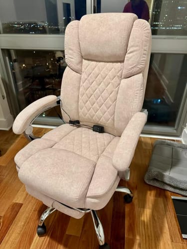 Customer photo review of Big and Tall Office Chair with Ergonomic Design and Heated, Pink