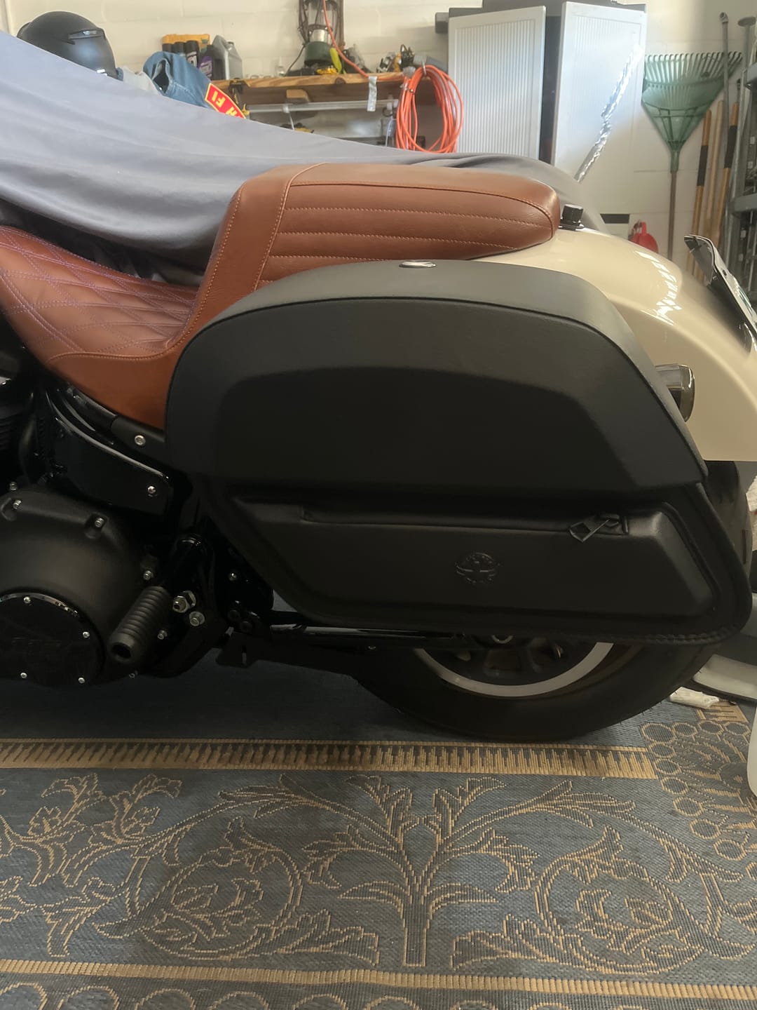 Customer photo review of 28L - Pantheon Medium Quick Mount Motorcycle Saddlebags For Harley Softail Low Rider S FXLRS