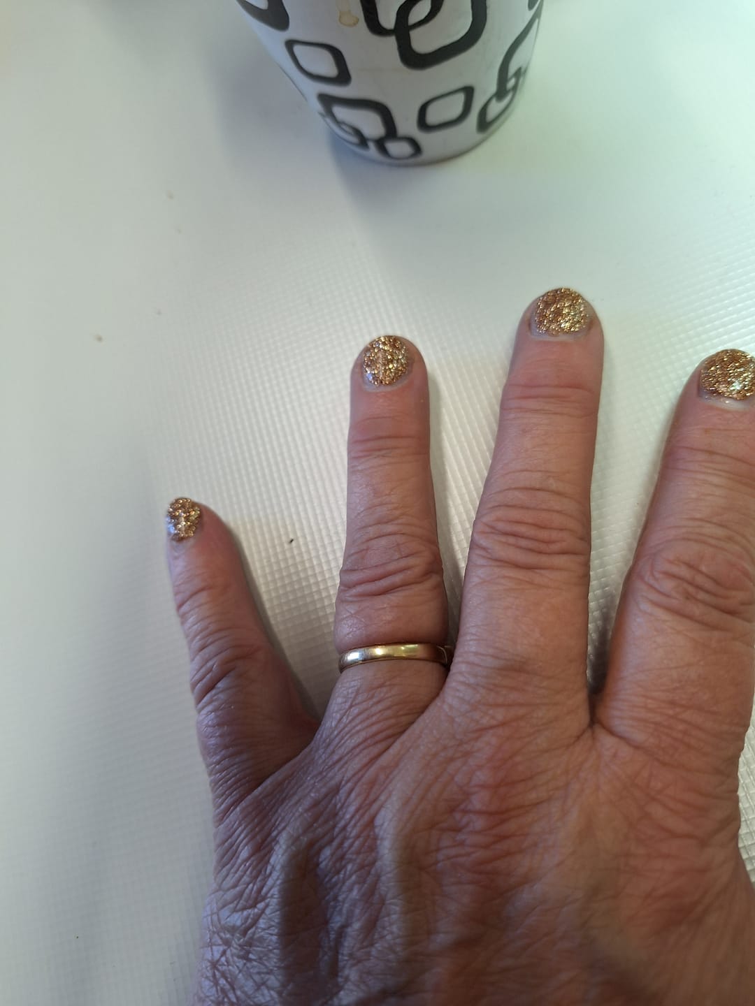 Customer photo review of Champagne Gold Dipping Powder