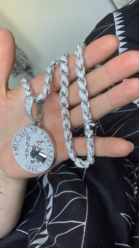 Customer photo review of Moissanite Rope Iced Out Chain .925 Sterling Silver